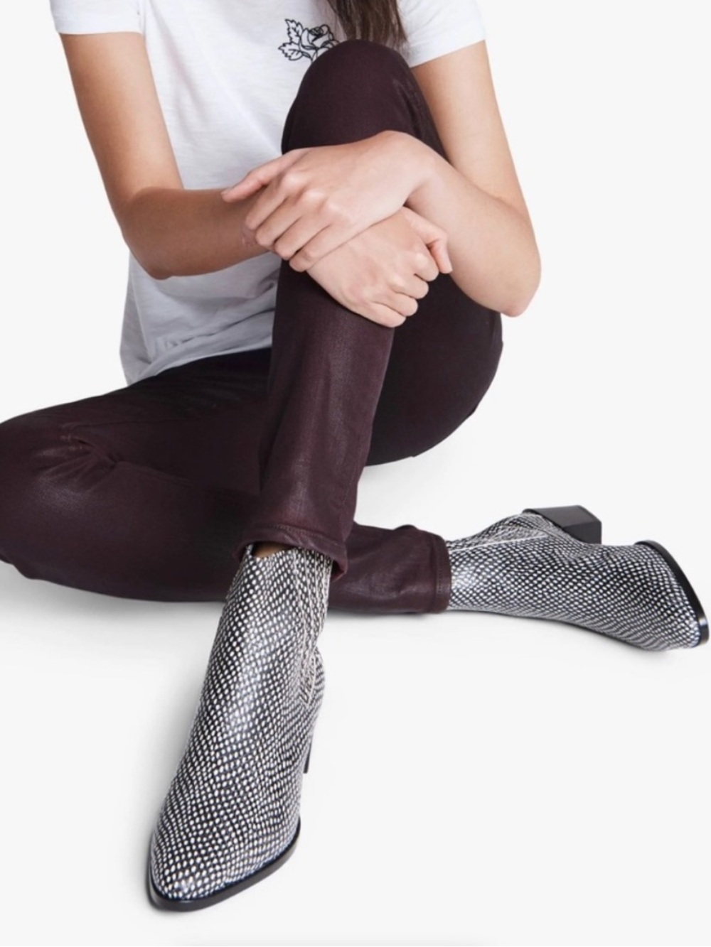 rag & bone Women’s Rover Chelsea Ankle Boots snakeskin embossed leather Size 39 - Picture 9 of 9